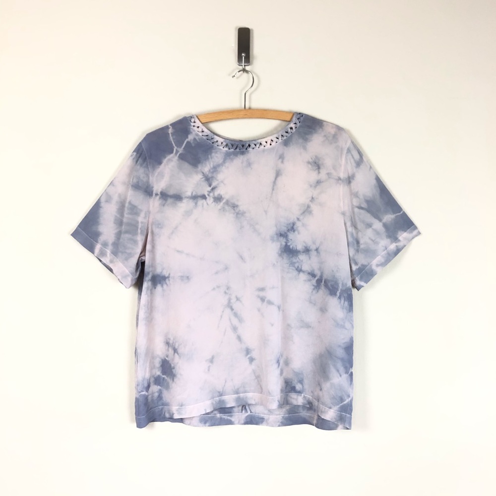 vintage 90s tie dye silk tee | 1990s pale pastel t shirt | grunge boho hippie - Picture 8 of 8